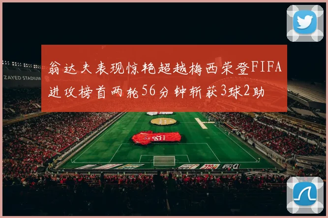 翁达夫表现惊艳超越梅西荣登FIFA进攻榜首两轮56分钟斩获3球2助